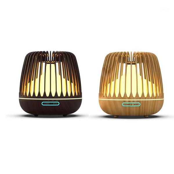 

humidifiers 500ml aroma essential oil diffuser ultrasonic air humidifier wood grain 7 color changing led lights cool mist for home1