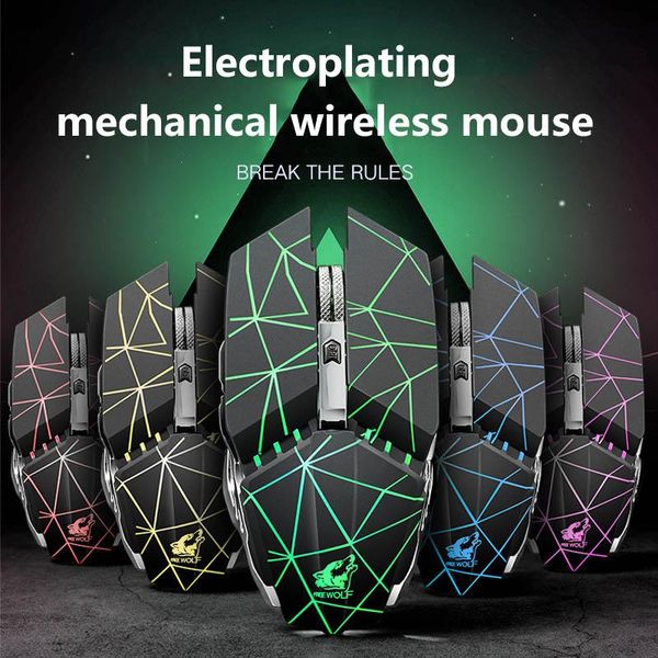 

x11 2.4g wireless rechargeable mouse mechanical mice adjustable dpi silent gaming mouse compatible with windows 7/8/10/linux/mac
