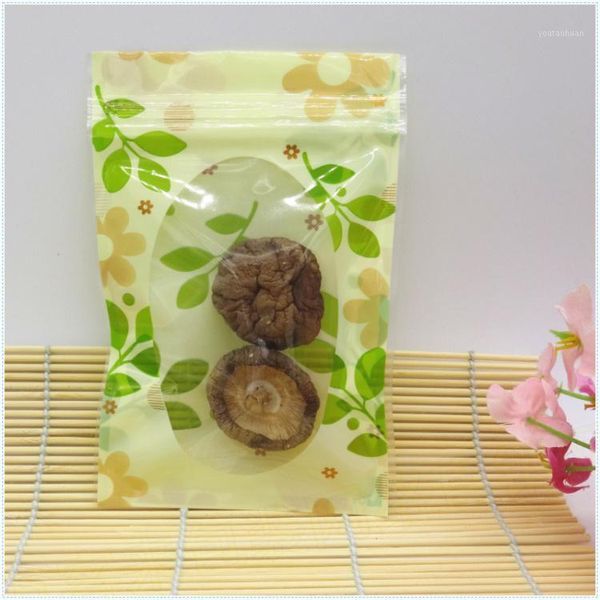 

gift wrap retail 10*15cm 12*20cm 16*24cm snack clear packaging bags green leaf heat seal plastic valve resealable bag1