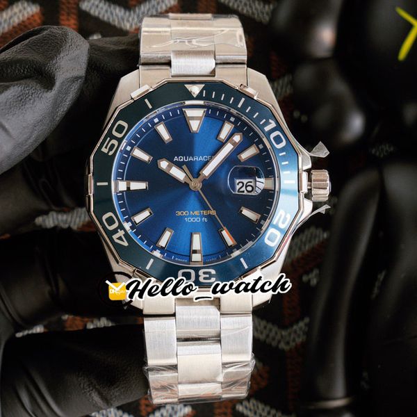 

new 43mm blue dial swiss quartz mens watch blue ceramics bezel stainless steel bracelet gents watch thtg hello_watch 6 color, Slivery;brown