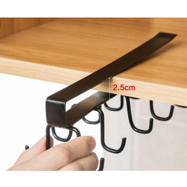 

12 hook under cabinet cup holder dual row coffee cup mug holder for home kitchen restaurant cafe bar