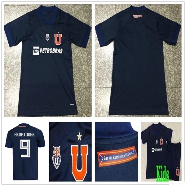 

20 21 universidad de chile home henriquez beausejour ubilla soccer jerseys custom 2020 universidad de chile kids blue football shirt, Black;yellow
