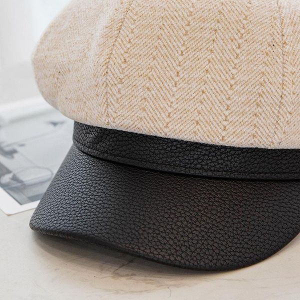 

кокк осень зима шляпа женщин кашемировой восьмиугольный берет кожа понемногу новостей боевик шапка шляпа случайная модная шляпа женщина gorr, Blue;gray