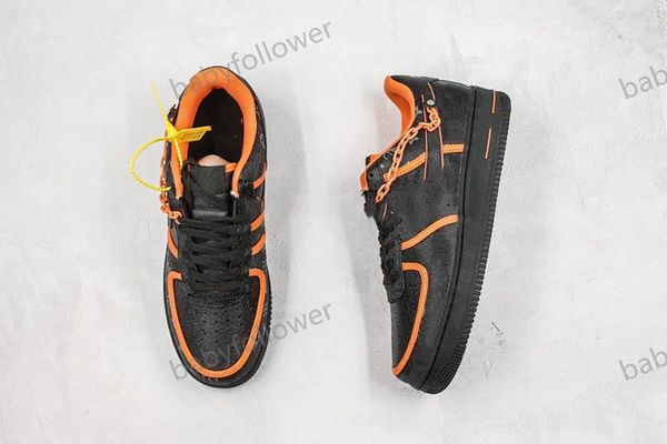 

latest low time out air one utility orange black mens running shoes forces trainers sneakers 1s sport skate shoes with box