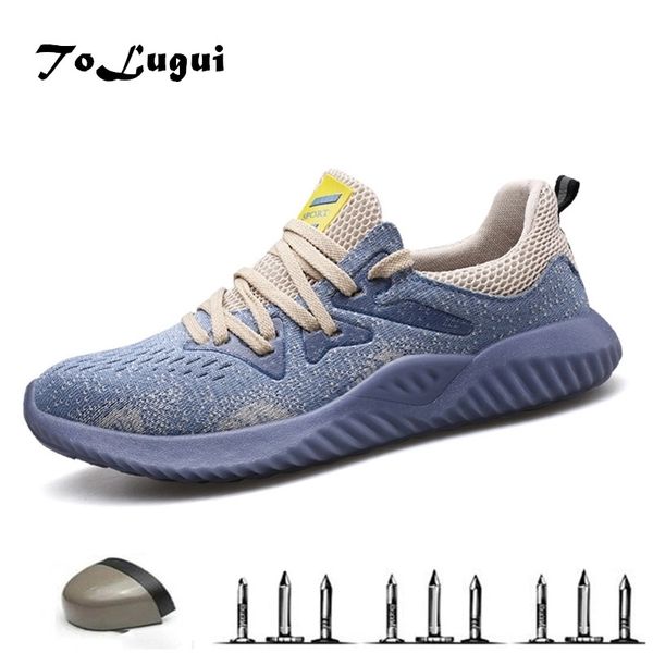 

fashion air mesh breathable safety shoes for men summer steel toe anti-smashing work shoes new women/men shoes y200915, Black;brown