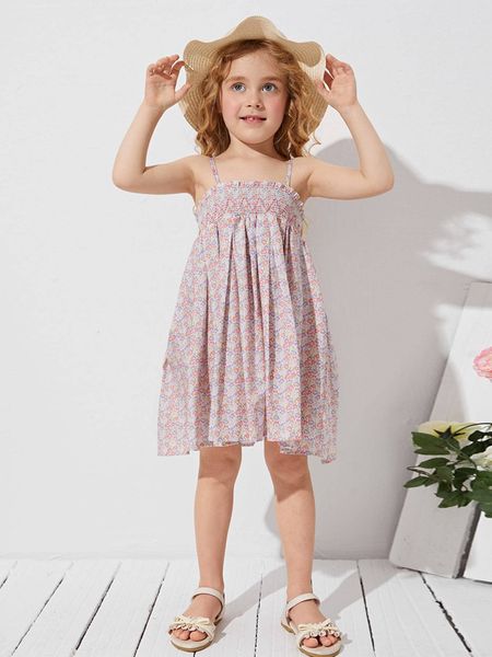 

toddler girls shirred bodice ditsy floral cami dress she, Red;yellow