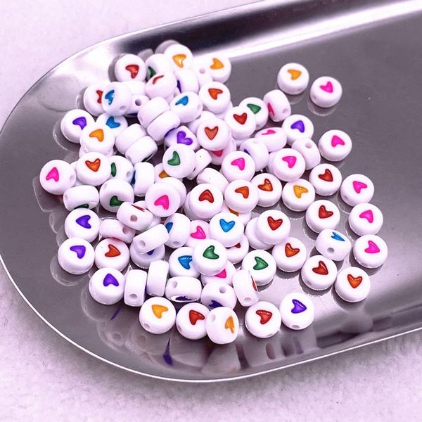 

100pcs 7x4mm round acrylic beads noctilucence/love heart shape beads for jewelry making diy charms handmade bracelet bbykmg xmhyard