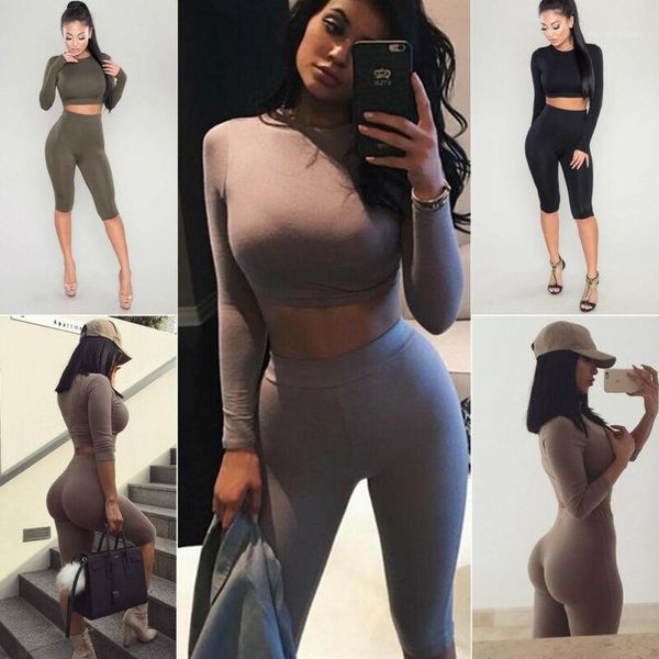 

new women crop blouse +pants two-piece playsuit bodysuit jumpsuit romper set1, White