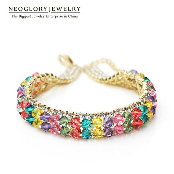 

neoglory austrian crystal rhinestone fashion bangles & bracelets for women light yellow gold color 2020 new qc, Black
