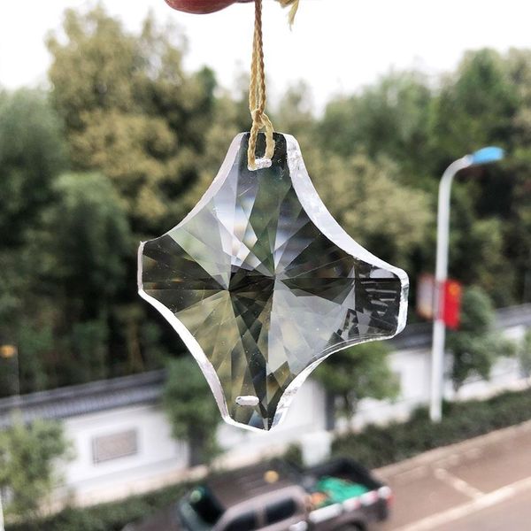 

60mm faceted crystal prisms spacer chandelier crystals 2 holes clear suncatcher lamp parts beads diy hanging ornament pendant h jllgap
