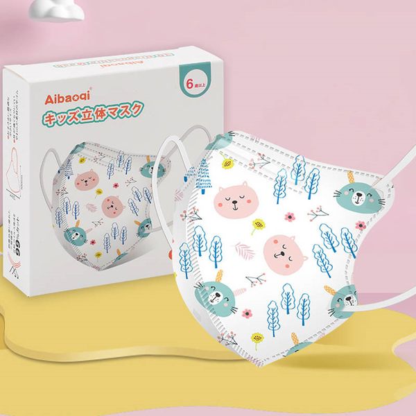 

k95 face masks kid's 3d three-dimensional disposable four-layer protective printing winter k95 mask with meltblown cloth