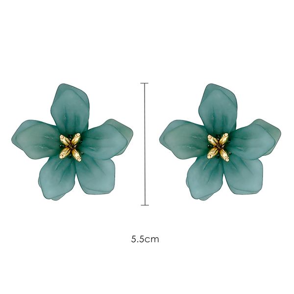 

green flower temperament tassel ear jewelry fashion wild earrings female jewelry j190630, Golden