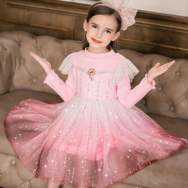 

autumn and winter 2020 new girls' plush thickened drs medium & amp; large shawl children's princs skirt aisha9l2b, Red;yellow