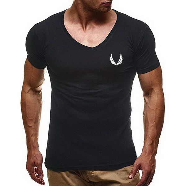 

summer new v-neck short sleeve flying print tx01708 european and american fashion casual men's t-shirt, White;black