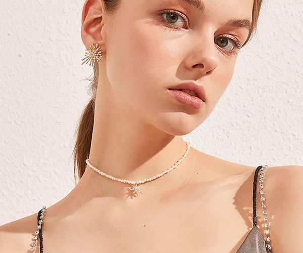 

yhpup new fashion copper bling cubic zirconia stud earrings luxury temperament pendants s925 jewelry for female party gift 20201, Golden;silver