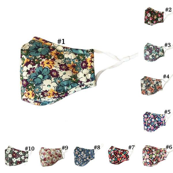 

floral dust face printed cotton anti washable pm2.5 inserted filter outdoor mouth cover mask ooa8083in stock124455