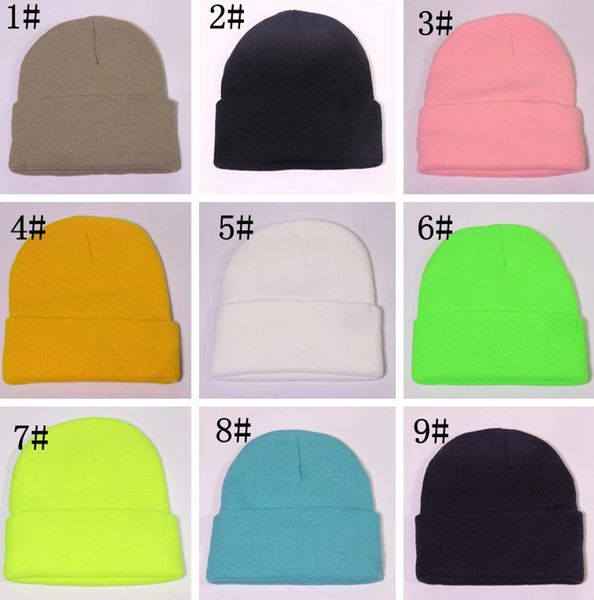 

casual hat solid color knitted slouchy beanie hat cap skull ski warm men woman cap with logo kka8296, Yellow