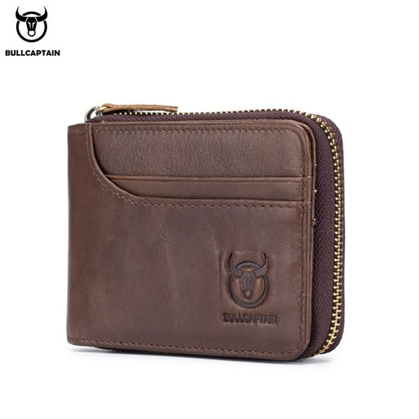 

bullcaptain rfid new coin purse designer brand clutch leather men's wallet card holder c1115, Red;black