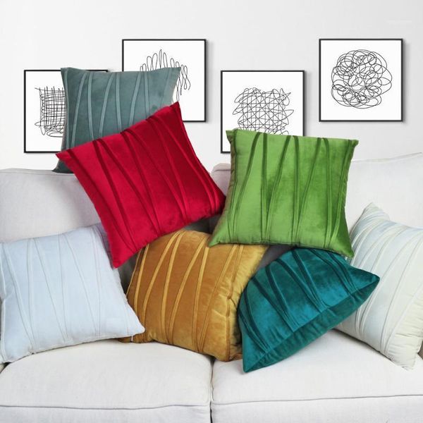 

cushion/decorative pillow custom 40*60 30*45 35*50cm 13 colour polyester holand velvet striped embroidery cushion cover ht-phvec-cl1