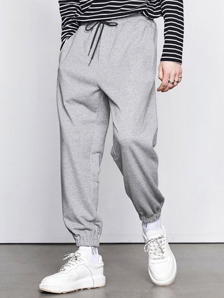 

men solid sweatpants b0i8#, Black