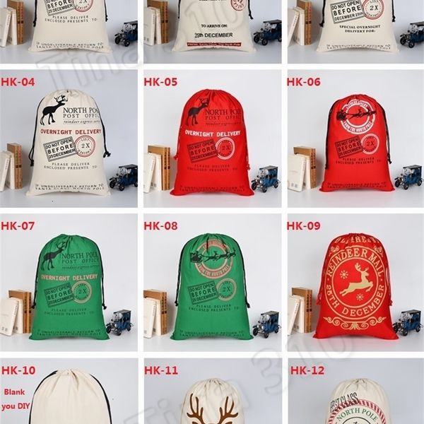 

monogrammable 2020 claus drawstring bag canvas santa factory3bkilarge with reindeers, monogramable christmas gifts sack