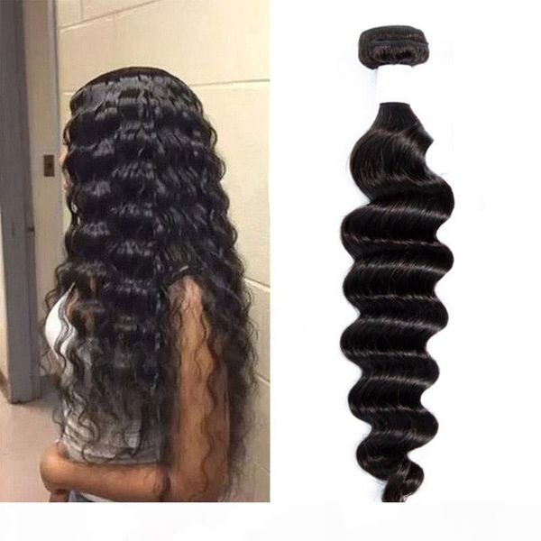 

raw indian virgin hair 8-28inch loose deep human hair extensions natural color loose deep curly one bundle hair products, Black