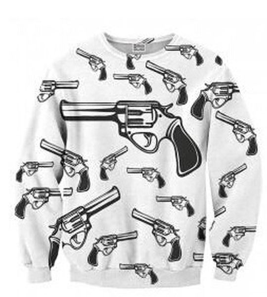 

pistol print sweatshirt, Black