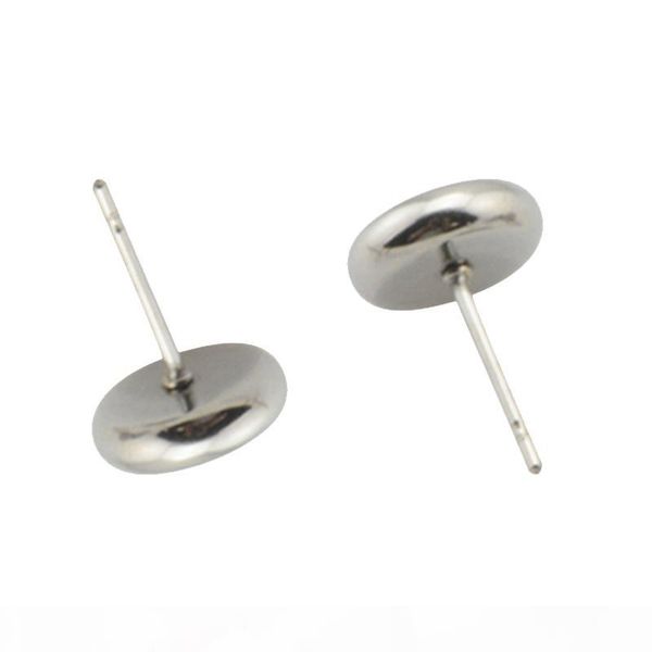 

wholesale 38384smt2 stainless steel earstud fit 8mm 10mm 12mm cameo base cabochon stud earring blank bezel, Silver