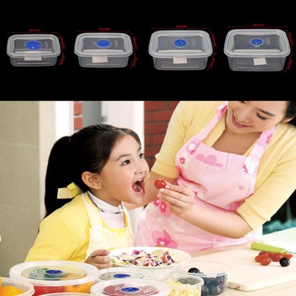 

пластиковая прозрачная многоразовая еда для хранения еды контейнер для хранения обеденной коробки герметичный уплотнение с крышкой еда конте