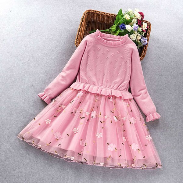 

girls sve children's new autumn long drs for 2020 little girl fashion princs skirt, Red;yellow
