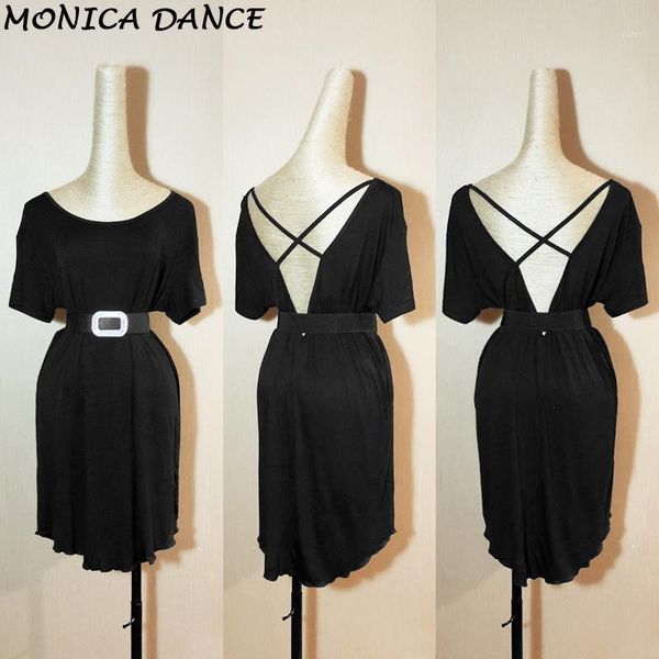 

women black backless latin dance dress dancing clothes dancewear rumba dress latina salsa latin dance costumes l1421, Black;red