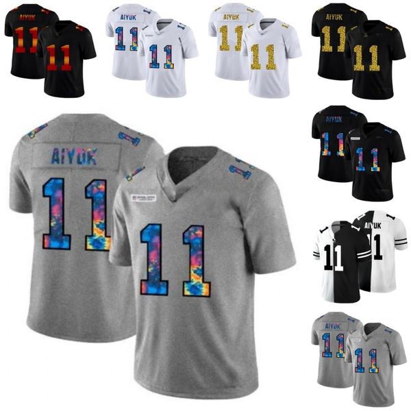 

men #11 brandon aiyuk multi-color black 2020 women youth nfl crucial catch vapor untouchable limited jerseys, Black;red