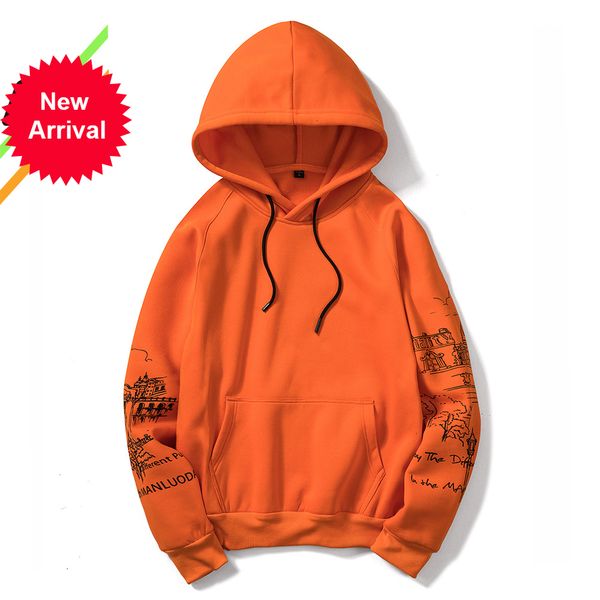 

2021 new men letter print hoodie winter mens fashion solid color male hoodies sweatshirts eu size w4ze, Black