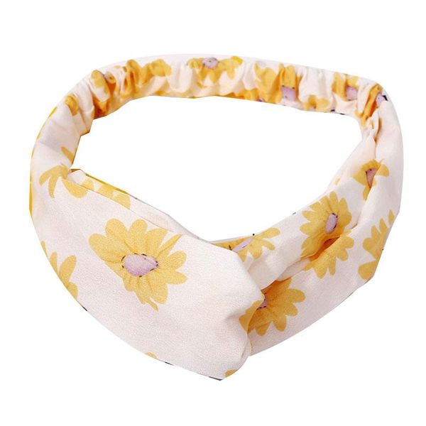 

fashion daisy printed hair band cross knotted headband for women vintage summer knot turban elastic hairband hair accessories q sqckei