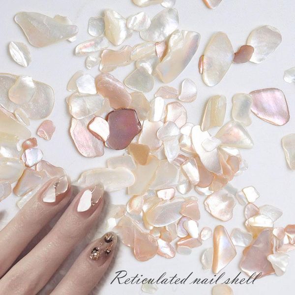 

nail art decorations hnuix 1 box shell stone nails glitter for uv gel polish flakies decoration accessories, Silver;gold