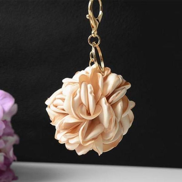 

new cloth rose flower key chain bag keychain for women car pendant key ring jewelry key holder eh589 h bbyzbi
