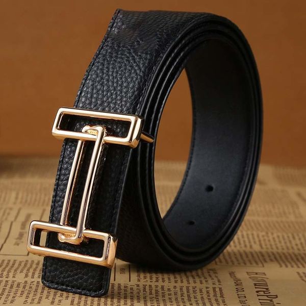 

2020 couro genuno luxo de alta qualidade homens h cinto para calas, Black;brown