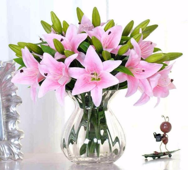 

10pcs 36cm lily artificial silk flowers for wedding party home office l decoration