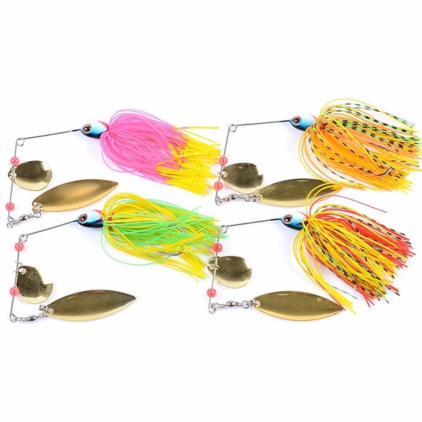 Бесплатные твердые металлические глины DHL Spinnerbait Blade Sequines Fishing Lures 15 6G Спиннер Ложи