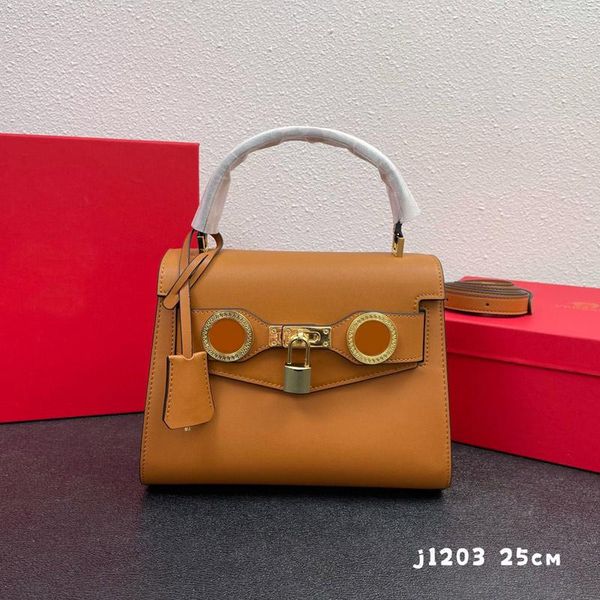 

lcon handbag tote bag fashion women crossbody bags cowhide leather long belt plain handbags classic latch size 25cm