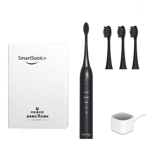 

smartsonic+ ultrasonic electric toothbrush for teeth rechargeable with two dupont tooth brush heads t21