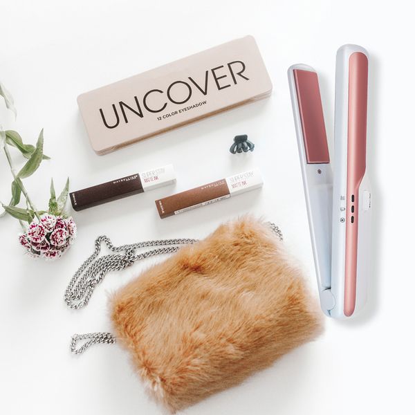 

hair straighteners selling usb straightening wireless straightener rechargeable adjustable temperature flat iron portable salon styling tool, Black