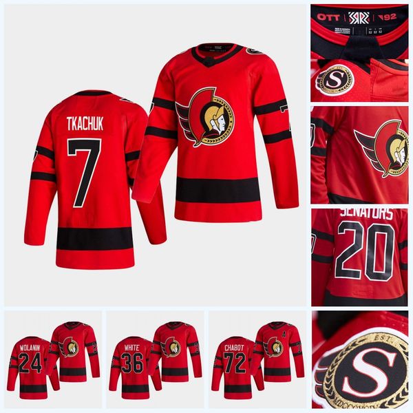 

ottawa senators 2020-21 reverse retro jersey tim stuetzle brady tkachuk thomas chabot matt murray bobby ryan duclair ron hainsey, Black;red