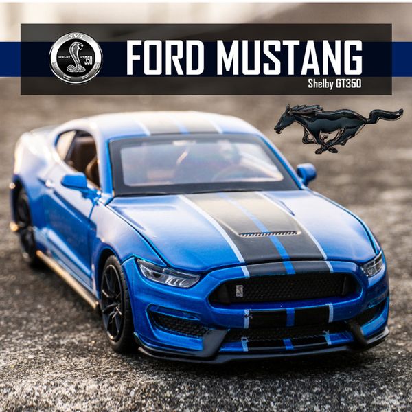 

1:32 high simulation supercar ford mustang shelby gt350 car model alloy pull back kid toy car 4 open door children's gifts baby q1217
