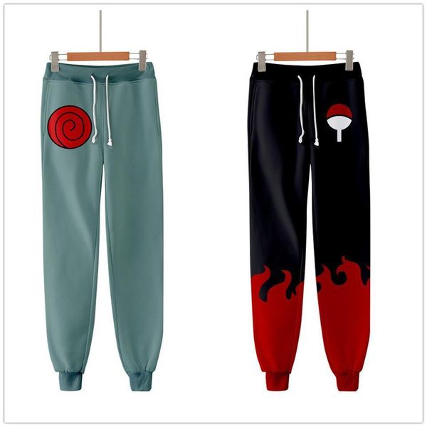 

anime naruto akatsuki casual 3d pants spring autumn sweatpants pockets cartoon cosplay jogger fitness men women trousers, Black