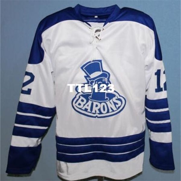 Real 740 Real Ricamo pieno Cleveland Barons Ahl retro hockey jersey 1971 Barrie Meissne hockey jersey o personalizzato qualsiasi nome o numero di Nome