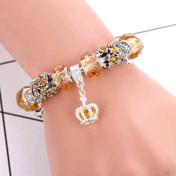 

crown bracelets for women royal fashion unique pandora crystal beads diy jewelry party gift charm bracelet