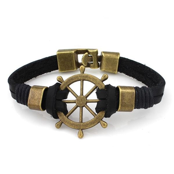 

alloy braided rudder bracelet mens leather bracelets alloy qyladv