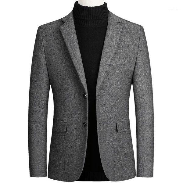 

boo 2020 autumn new men's woolen suit youth double buckle business casual blazer1, White;black