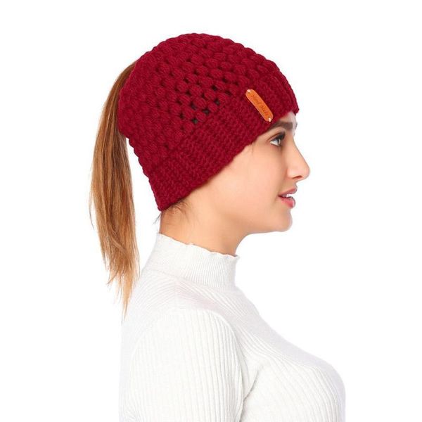 

beanie/skull caps winter knitted hat ladies girls stretch with tag perforated warm h4n7, Blue;gray
